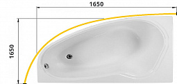 Карниз для ванны  дуговой 165x165 